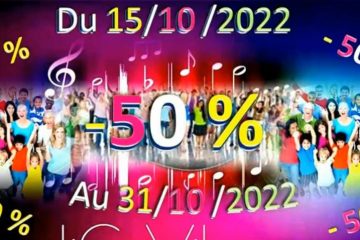 PROMO FLASH : RÉDUCTION de 50% sur TOUT du 15 au 31 OCTOBRE